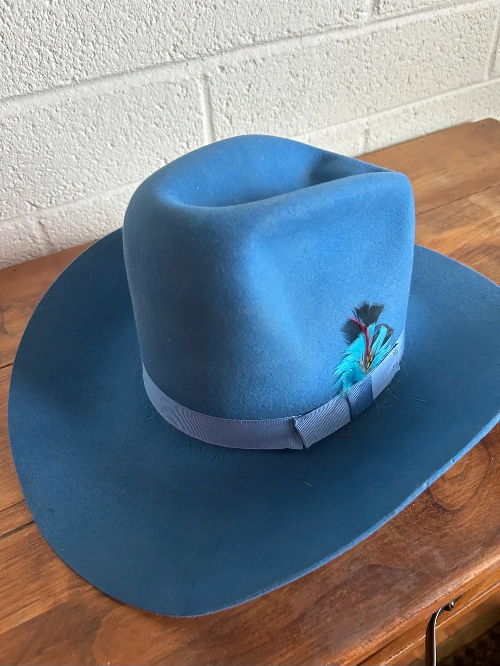 Vintage Eddy Bros. Wool Cowboy Hat - Ladies Long Size 7 - Bright Blue
